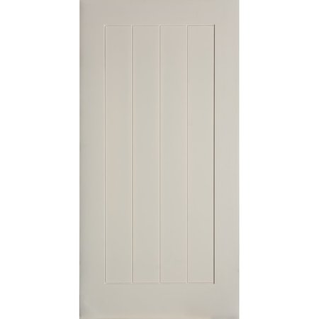 Trimlite 42" x 84 " Primed 1-Panel Barn Door with Silver Hardware 3670pri8401B-H7SS